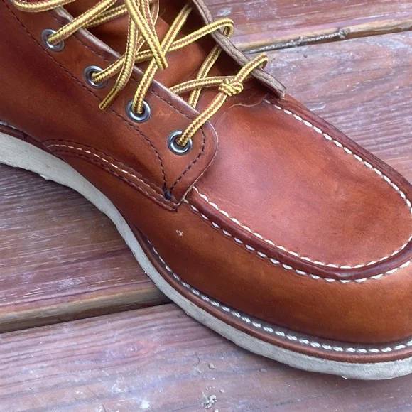 Red Wing Shoes Men's Brown Leather Boots - Classic Moc Heritage #875 - Picture 4 of 13